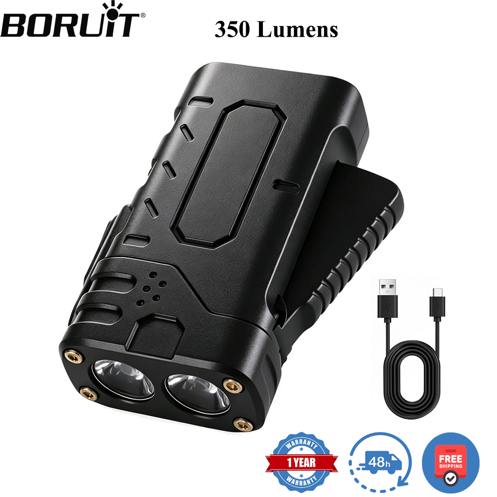 Outdoor Sport Gear - BORUIiT Hand Crank EDC LED Flashlight