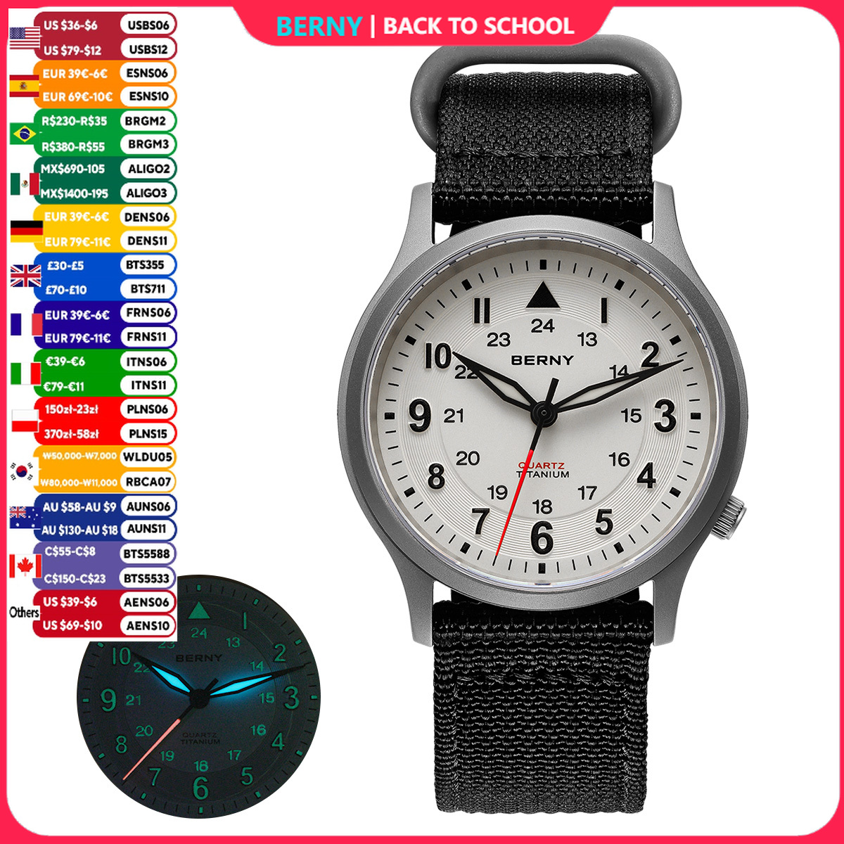 BERNY Titanium Watches for Men - Outdoor Sport Field 评论和价格