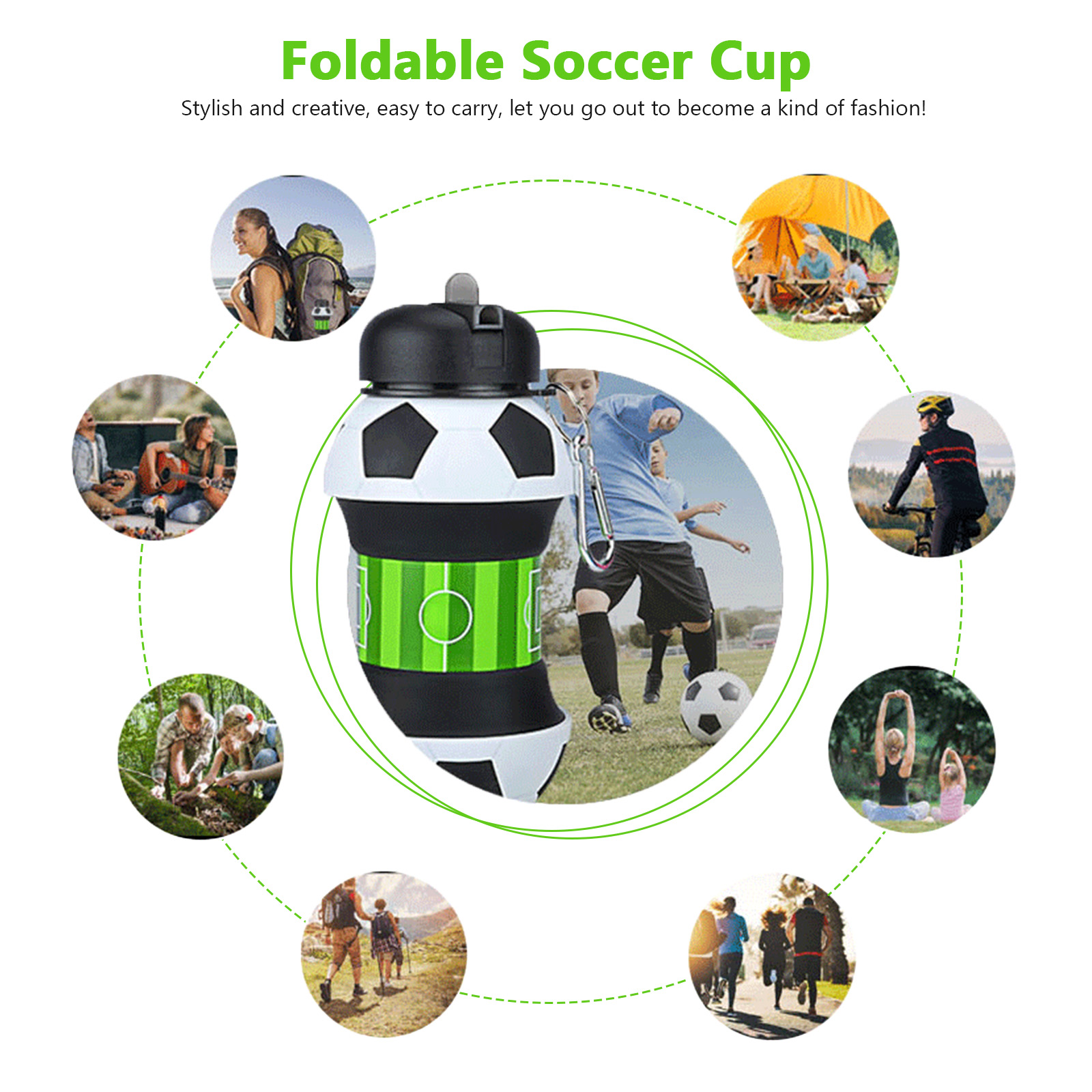550ml Foldable Football Water  - Outdoor Sport Field 评论和价格