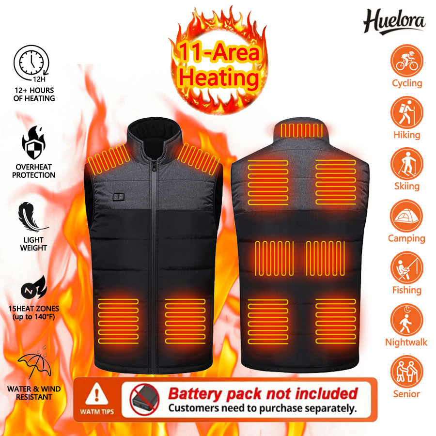 11 Area Heated Stand-collar Ve - Outdoor Sport Coat 评论和价格