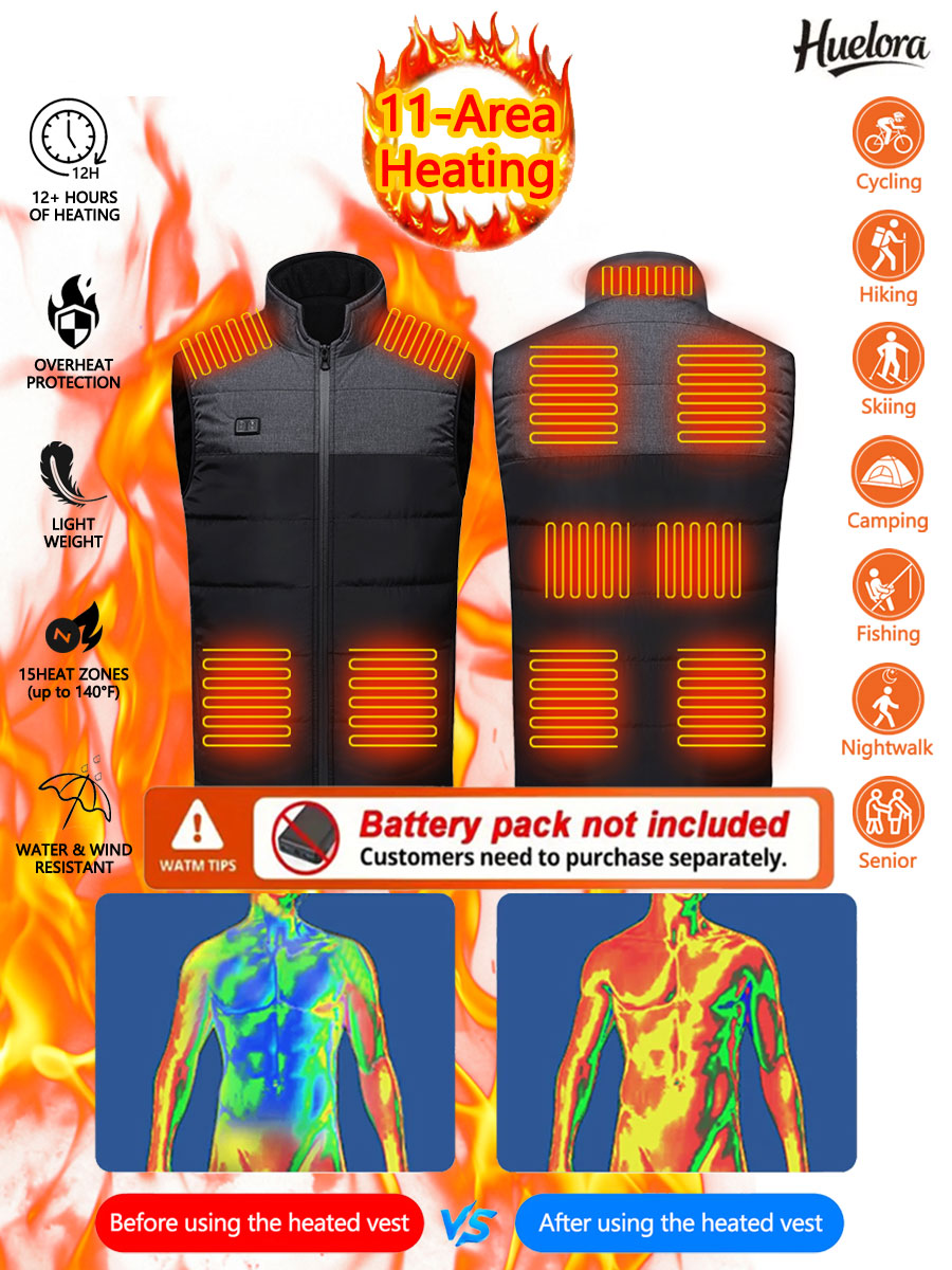 11 Area Heated Stand-collar Ve - Outdoor Sport Coat 评论和价格