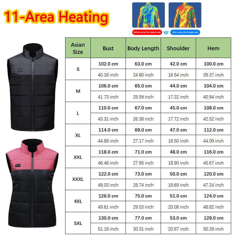 11 Area Heated Stand-collar Ve - Outdoor Sport Coat 评论和价格